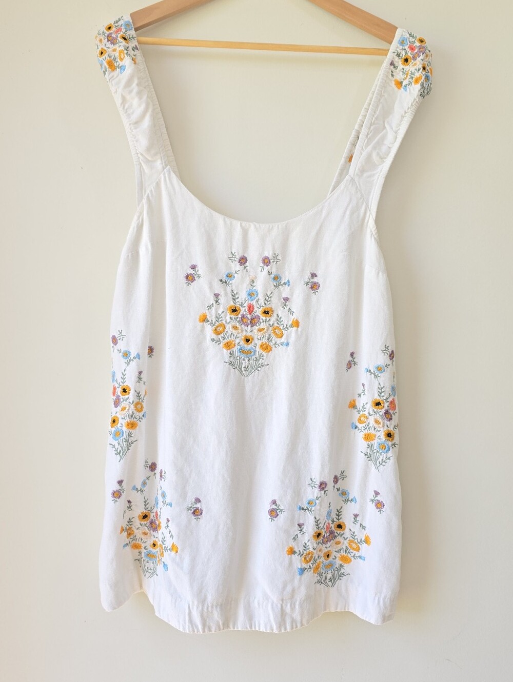Free People White Wildflower Embroidered Mini Dress Size XS - Picture 2 of 8